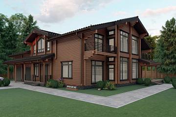 Двухэтажный деревянный дом из бруса: проекты для строительства и цены в Москве